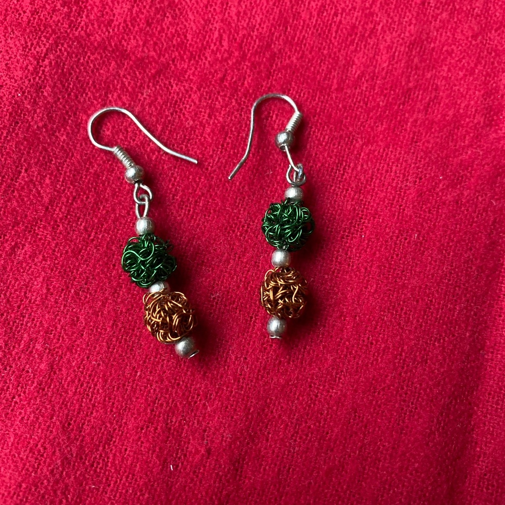 Colorful twisted wire earrings